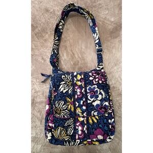 Beautiful Blue Pink And Yellow Vera Bradley Purse With Flap Closure
